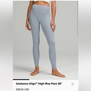 Lululemon Align High Rise Leggings 28”